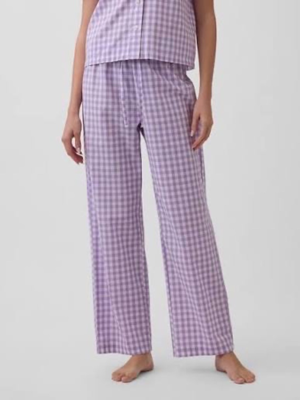 NWT Gap Purple Gingham Pajama Pants Small Cotton Lounge PJs